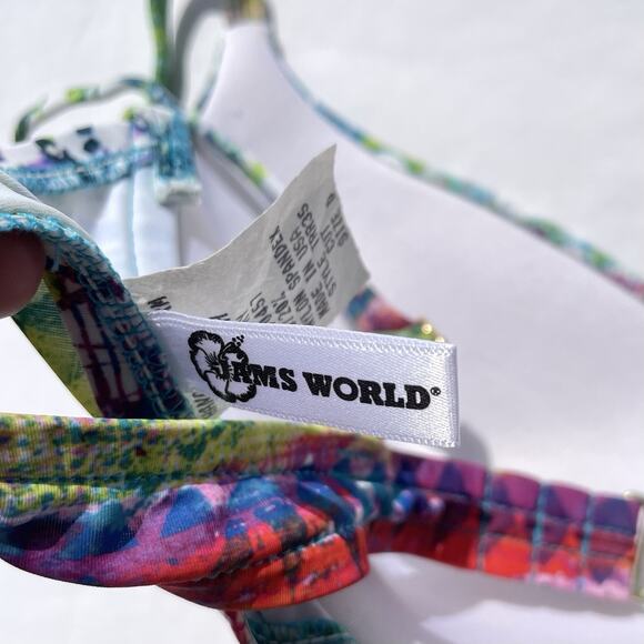 Jams World 2 Piece Bikini Swimsuit Set Womens 6 D Underwire Multicolor Print 38D - Picture 5 of 8